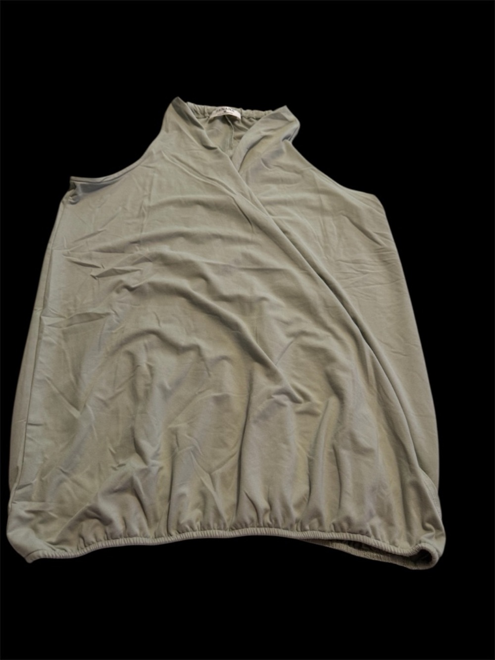 Zenana Outfitters Olive Green Sleeveless Surplice Neck Blouse